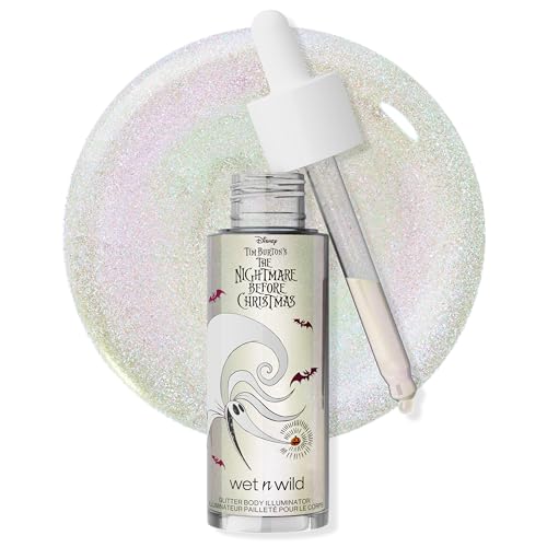 wet n wild Nightmare Before Christmas Glitter Body Illuminator, Water-Based Shimmer Glow with Vitamin E & Fruit Extracts –...