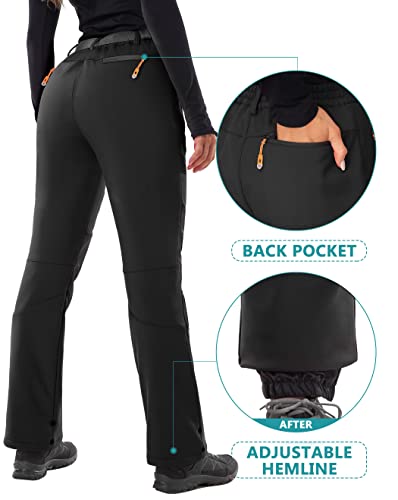 IUGA Snow Pants Womens Ski Hiking Pants Waterproof Outdoor Insulated Softshell Winter Fleece Lined Snowboard Pants 4 Pockets