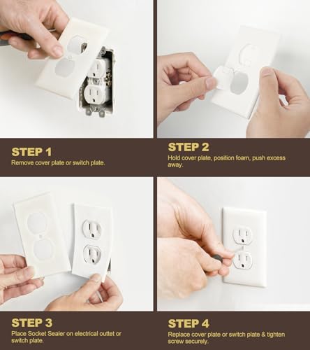 Outlet Insulators Draft Sealers, 30 Pack Electrical Outlet Insulation Pads, EVA Foam Gasket for Wall, Light, Switch Socket...