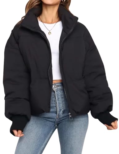 Gihuo Women’s Winter Cropped Puffer Jacket Coat Short Warm Quilted Jacket 2025