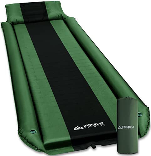 Camping Pad with Armrest & Pillow - Self-Inflating Air Mattress - Rollover Protection - Ultra-Comfortable Mat - Lightweigh...