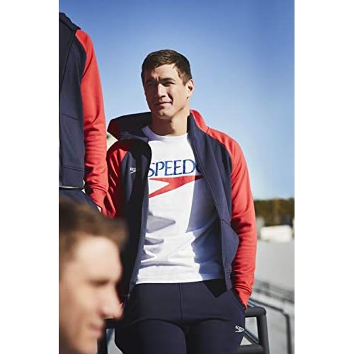 Speedo Men's Sweatshirt Full Zip Hooded Jacket Team Warm Up