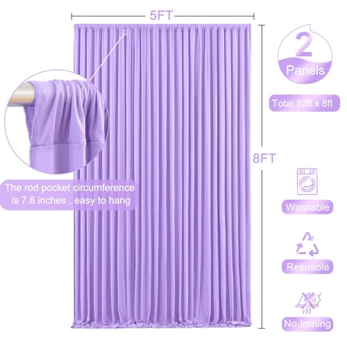 Lavender Backdrop Curtain for Parties Wedding Wrinkle Free Light Purple Photo Curtains Backdrop Drapes Fabric Decoration f...
