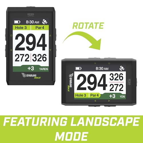 Izzo Golf Swami Max Handheld GPS Unit - Rangefinder Golf GPS with Oversized Large Color Screen for Measuring Golf Distance...