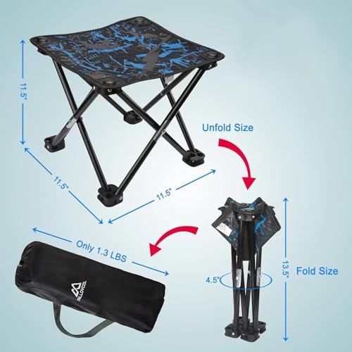 AILLOVCOL Folding Camping Stool Portable Chair Mini Foldable Stool for Adults Fishing Hiking Gardening and Beach with Carr...