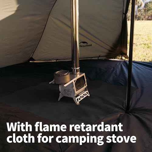 Naturehike Ranch Fire Teepee Tent, Cold Weather Winter Hot Tent with Stove Jack, 4-6 Person Waterproof Windproof 4 Season Tents for Camping