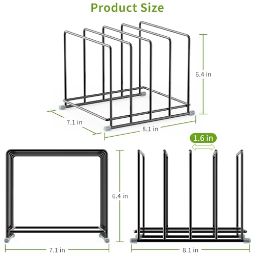 PLUVON Cutting Board Organizer-1.6in Wide Kitchen Cutting Board Holder Stand for Pan,Baking Sheets,Cookie Sheets with 4 Sl...