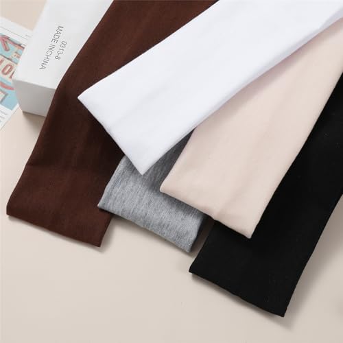 JCKHXG 5Pcs Headbands for Women Non Slip, 5 Colors Head Bands for Women's Hair. Soft Cotton Cloth Stretchy Thick Headbands...