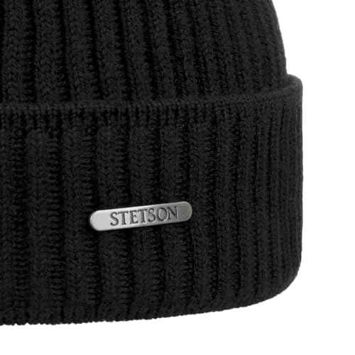 Stetson Parkman Knitted Cap 100% Merino Wool Made in EU Men Women Autumn Winter Black