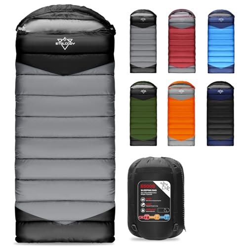 ETGLCOZY Sleeping Bag for Adults Cold Weather & Warm, Lightweight Backpacking Camping Hiking Essentials Gear for Kids 10-1...