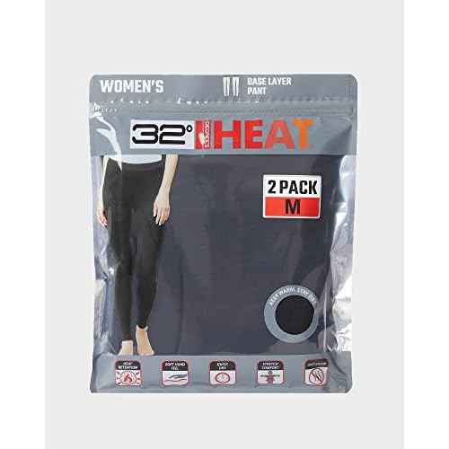 32 Degrees Women's 2 Pack Performance Ultra Light Thermal Baselayer Legging Pant
