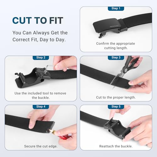 WONDAY Tactical Gun Belt Patented Ratchet CCW Rigid Men EDC Stiff Heavy Duty Work 1.5" Battle Concealed Carry Nylon Belts