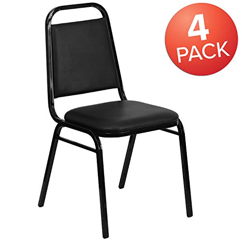 Flash Furniture Hercules Series Trapezoidal Vinyl Banquet and Event Chairs, Commercial Event Chairs with Padded Seats and ...
