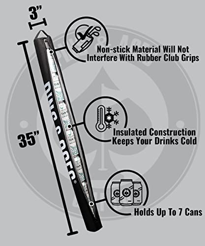 Pins & Aces Beer Sleeve 7-Can Insulated Cooler Sleeve - Stores Up to 7 Cans Discreetly in Your Golf Bag - Keeps Canned Bev...