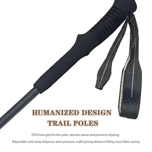 Ultralight Carbon Fiber Trekking Poles, Retractable Adjustable Walking Sticks, Anti-Slip, Shockproof, with EVA Handles, Mo...