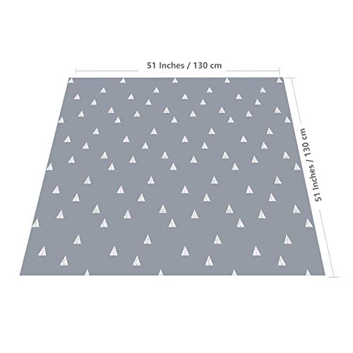 51” Baby Splat Mat for Under High Chair/Arts/Crafts, WOMUMON Washable Waterproof Anti-Slip Floor Splash Mat, Portable Wipe...