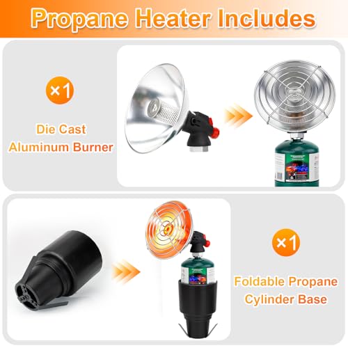 Golf Cart Heater, Portable Propane Heater with Cup Holder Fits Most Golf Cart Accessories Car, Safe Camping Tent Heaters C...