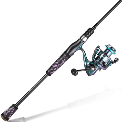 One Bass Fishing Rod Reel Combo, Colorful Fishing Reel, Spinning & Baitcasting Fishing Pole with SuperPolymer Handle