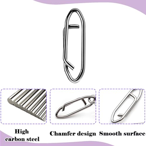 Natufish Power Fishing Clip - Fishing Speed Clips 50Pcs Stainless Steel Quick Change Connector,Link Split Rings Snaps for ...