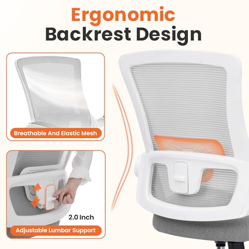 NEO CHAIR Office Desk Chair Computer High Back Mesh Gaming Seat with Ergonomic Adjustable Comfy Flip-up Armrests Lumbar Su...