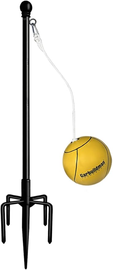Garbuildman Tetherball Set with Ball & Rope for Outdoor Backyard, Adjustable Tether Ball Pole with Reinforced 5-Prong Base...