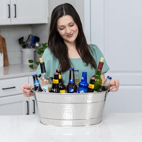 BREKX Colt Stainless Steel Beverage Tubs for Parties, Leak Resistant, Large Ice Buckets for Parties for Chilling Drinks, 1...