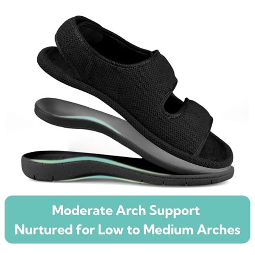 Garonne Women's Adjustable Open-toe Slippers with Ankle & Instep Straps and Arch Support, Summer House Shoes for Women Ind...