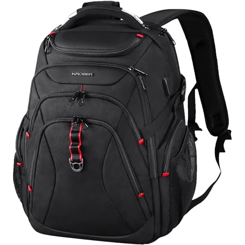 KROSER Travel Laptop Backpack 17.3 Inch XL Computer Backpack with Hard Shell Saferoom RFID Pockets Water-Repellent Busines...