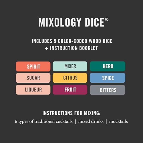 Two Tumbleweeds Mixology Dice - New Edition: Set of 9 Dice to Inspire Craft Cocktails & Mocktails with Recipe Booklet - Un...