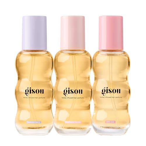 Gisou Take Me With You Spritz Set ? 3 Mini Honey Infused Hair Perfumes ? Hydration, Shine & Refreshing Floral Scent