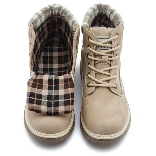 ANJOUFEMME Work Hiking Boots for Women Waterproof - Womens Outdoor Ankle Boots Lightweight Snow Winter Boots for Trekking ...