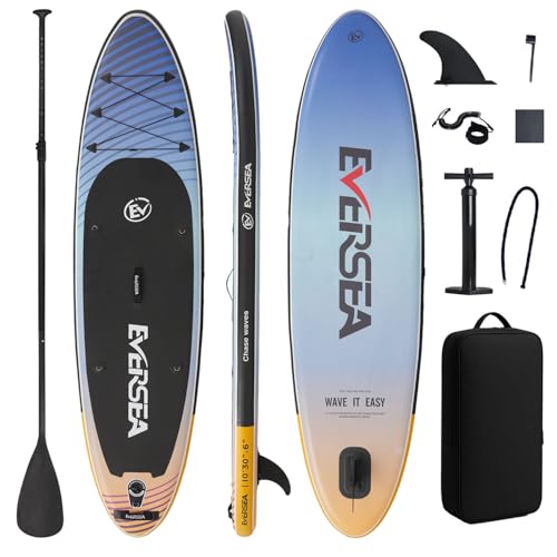 EVERSEA Inflatable Stand-Up Paddle Boards – Available 32"/33"/34" Widths Inflatable Paddle Board with SUP Accessories, Cam...