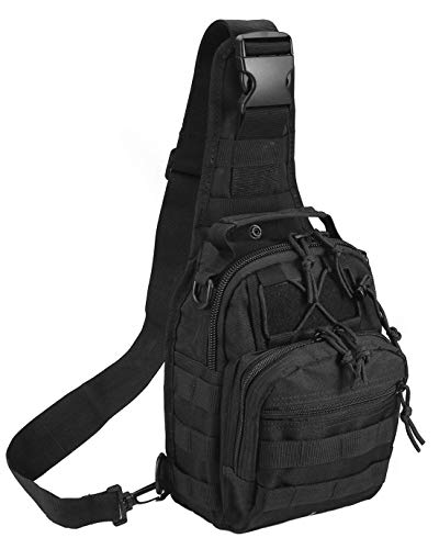 BORED? PARACORD! Black Outdoor Tactical Backpack, Military Sport Pack Shoulder Daypack for Camping, Hiking, Trekking, Rove...