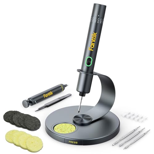 Fanttik T1 Max Soldering Iron Kit, Cordless Soldering Iron, 7 Seconds Fast Heating(390°F-840℉), Auto Sleep, 4 Precision So...