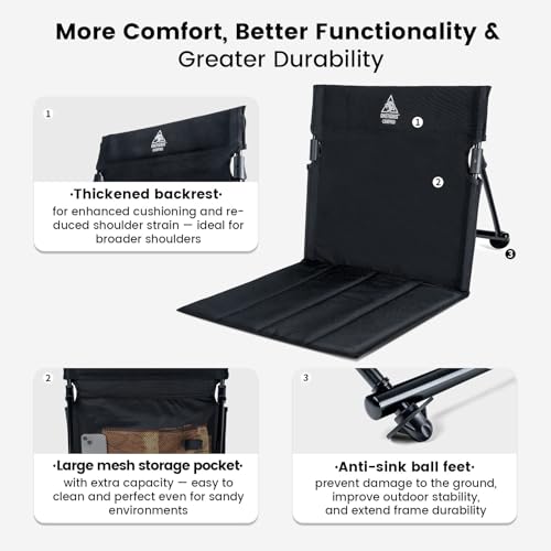 ONETIGRIS Ultralight Camping Chair,Foldable Chair with Backrest,Portable Flip Chair for Beach,Poolside,Picnic,Camping&Back...