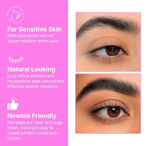 Korean Lash Lift Kit - 5 Sets At Home Eyelash Perm Kit with Upgraded Glue, Eyelash Lift Kit, DIY Lash Perm Easy for Beginn...