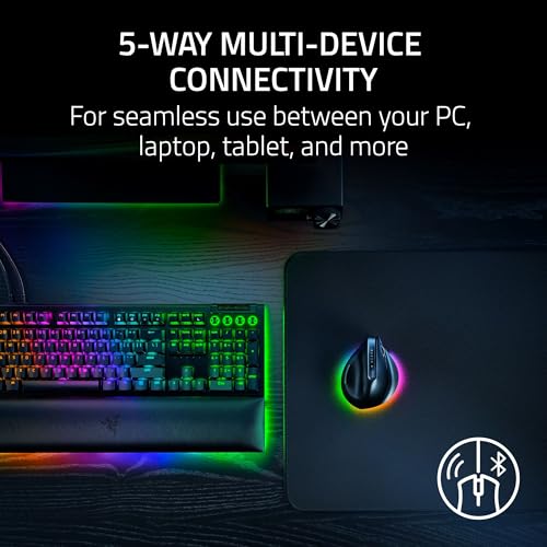 Razer Pro Click V2 Vertical Wireless Mouse: 6 Button Ergonomic Design - One Click AI Prompt - Supports Windows & Mac - Mul...