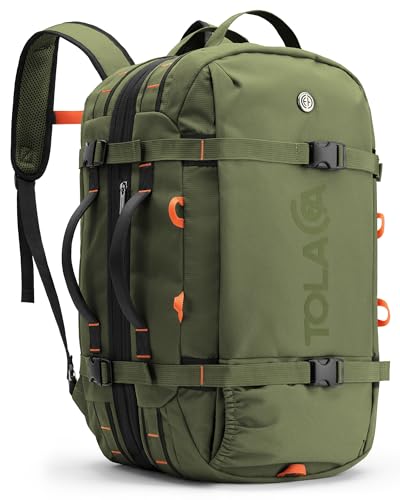 Tolaccea Travel Laptop Backpack for Men Women, 40L-50L Expandable Carry On Backpack with Wet Dry Compartment, TSA Approved...