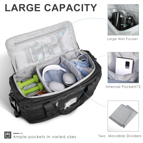 ETRONIK Gym Bag for Men Women, Carry on Luggage 22x14x9 Airline Approved, Tactical Travel Duffle Bag with Toiletry Bag and...