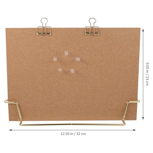 TOYANDONA Cork Board Bulletin Board with Metal Stand, Wooden Pin Notice Message Pin Board Desktop Memo Board for Home Offi...