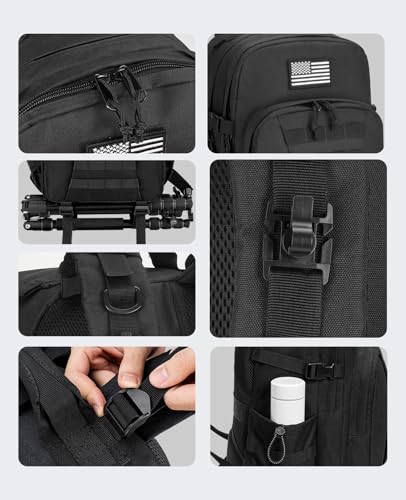 EZshoot 40L Tactical Backpack, Military Backpack for Men Women, Army Molle Rucksack Assault Pack, Heavy Duty Bug Out Bag, ...