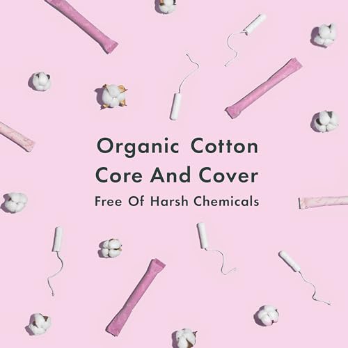 Rael Tampons, Compact Applicator - Made with Organic Cotton, Heavy Absorbency, BPA-Free, Chlorine Free, Leak Locker Techno...