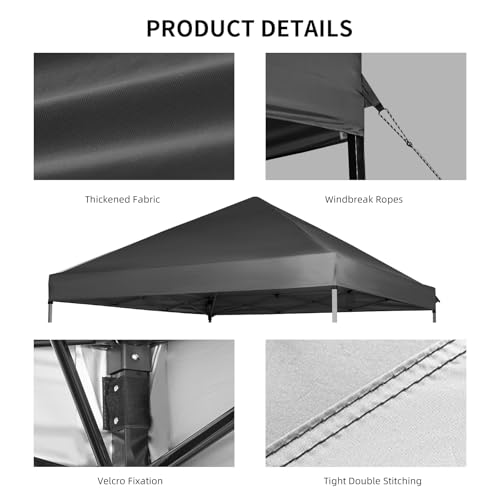 10x10 Canopy Replacement top, Waterproof Canopy Replacement Cover for Straight Leg Frame, Replacement Canopy top for Outdo...
