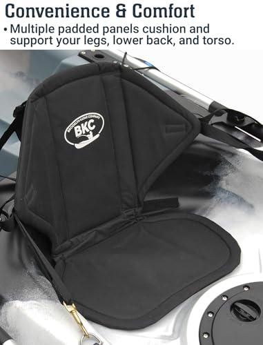 BKC UH-KS222 Universal Sit-On-Top Soft Padded Kayak Seat and Backrest with Water Bottle Pouch for Fishing/Kayaking/Raftin...