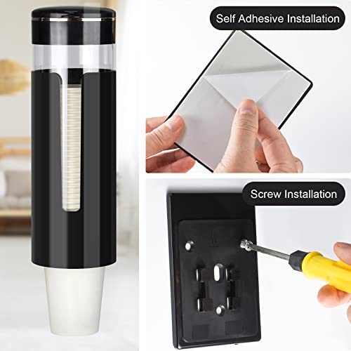 Cup Dispenser, Pull Type Water Cooler Cup Holder Fit 4oz-7oz Disposable Cups, Upgraded Wall Mounted Mouthwash Cup Dispense...
