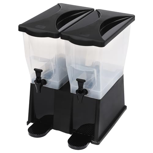 6 Gallon Beverage Dispenser, 22L Double Tank Juice Dispenser w/ 2-Faucets & Lid, Commercial Juice Beverage Containers, Det...