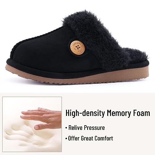 Litfun Women's Fuzzy Memory Foam Slippers Fluffy Winter House Shoes Indoor and Outdoor