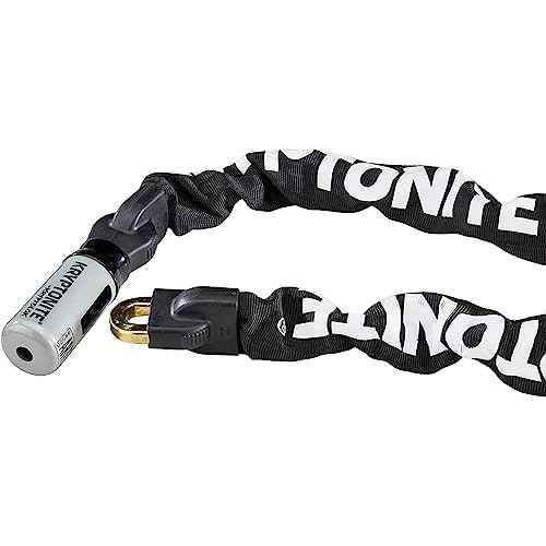 Kryptonite Kryptolok 912 Bike Chain Lock, 4 Feet Long 9mm Steel Chain Heavy Duty Anti-Theft Sold Secure Gold Bicycle Chain Lock with Keys for Bike, Motorcycle, Scooter, Bicycle, Door, Gate, Fence