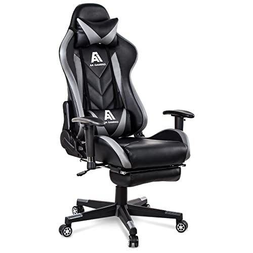 AA Products Gaming Chair High Back Ergonomic Computer Racing Chair Adjustable Office Chair with Footrest, Lumbar Support S...