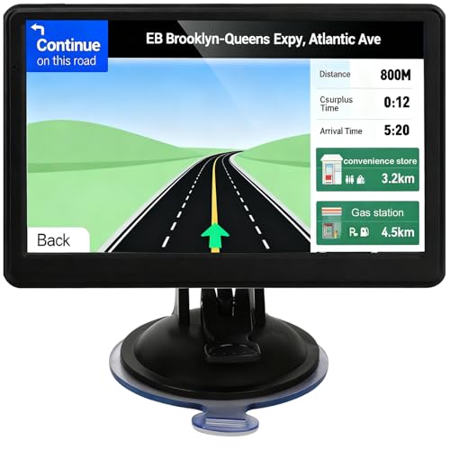 Car GPS Navigation, 2025 Map 7 inch Touch Screen Car GPS, Voice Turn Direction Guidance, Support Speed and Red Light Warni...